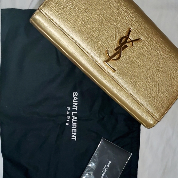 Saint Laurent Handbags - SAINT LAURENT Metallic Calfskin Monogram Cassandre